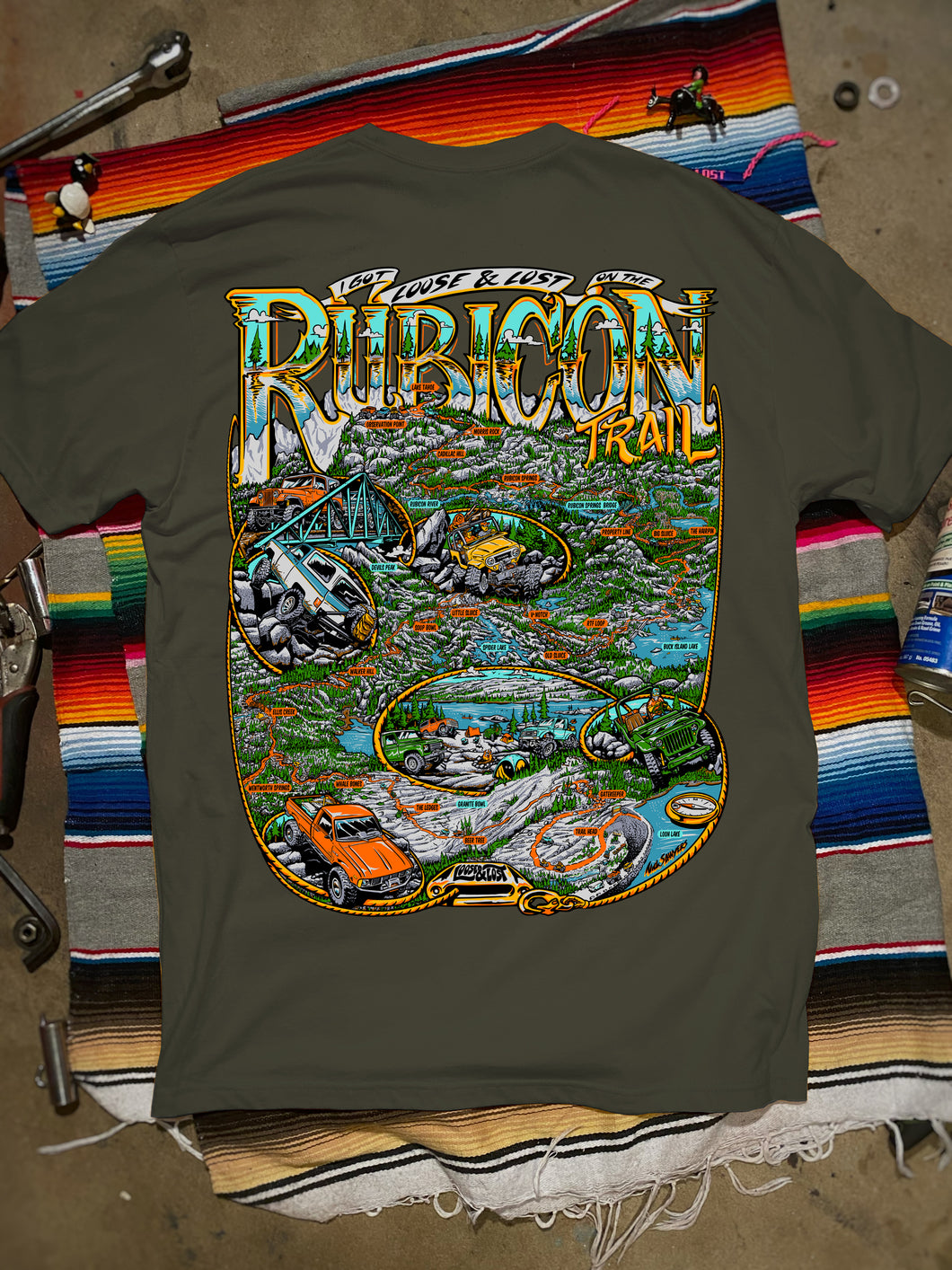 PRE-ORDER!!! Rubicon map shirt - Flat fender GREEN
