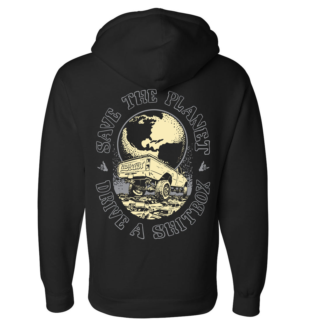 Save the planet hoodie black