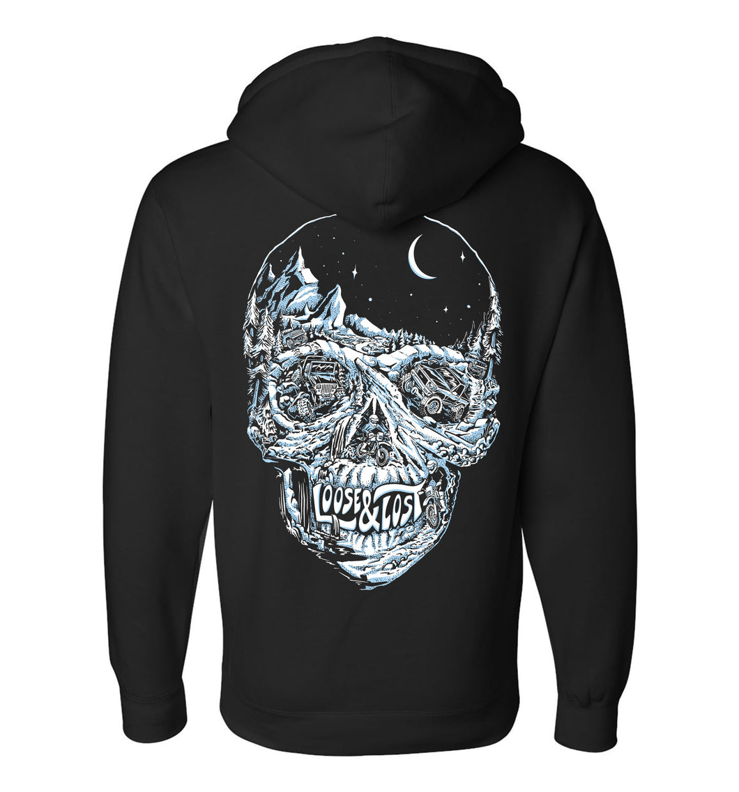 PRE-ORDER!!! Glow skull hoodie - Black