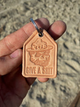 Load image into Gallery viewer, Give A Sh*t handmade leather keychain
