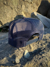Load image into Gallery viewer, Crawl the rockies Navy &amp; Red rope trucker
