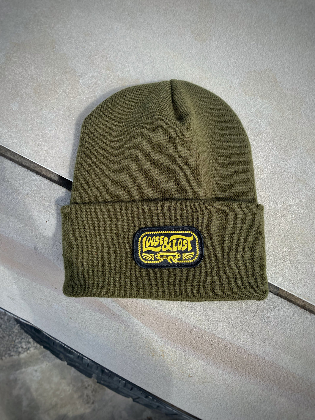 Pullout logo beanie olive