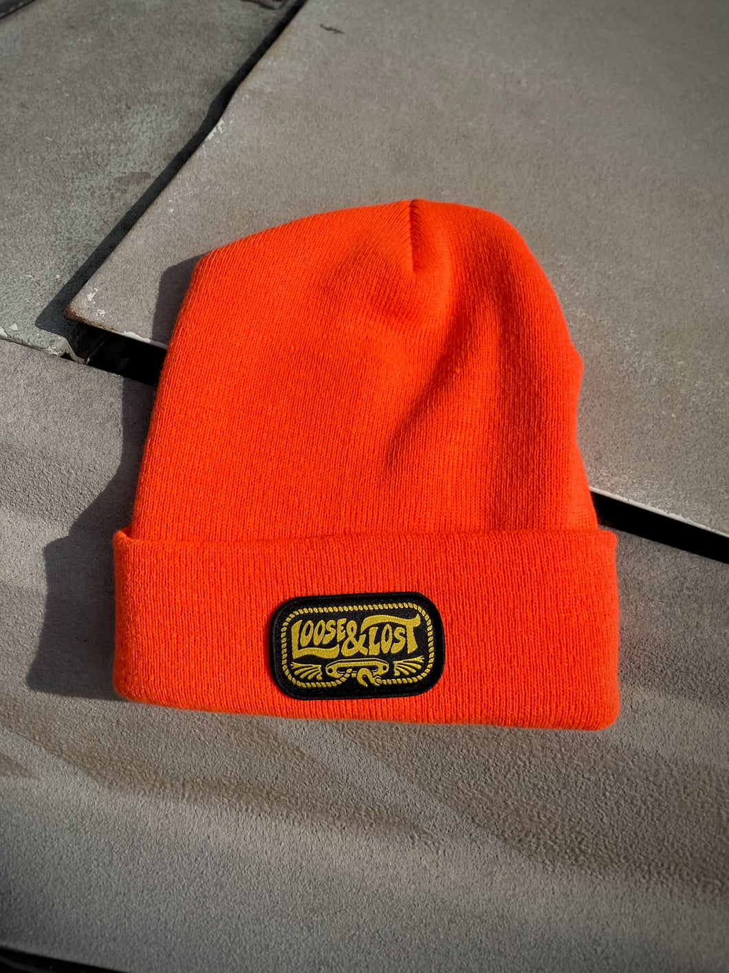 Pullout logo beanie safety second orange